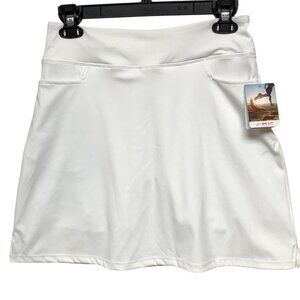 Willit Womens White Athletic Skort With Built-In Shorts- Size M NWT